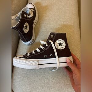 Brown High Top Platform Converse
